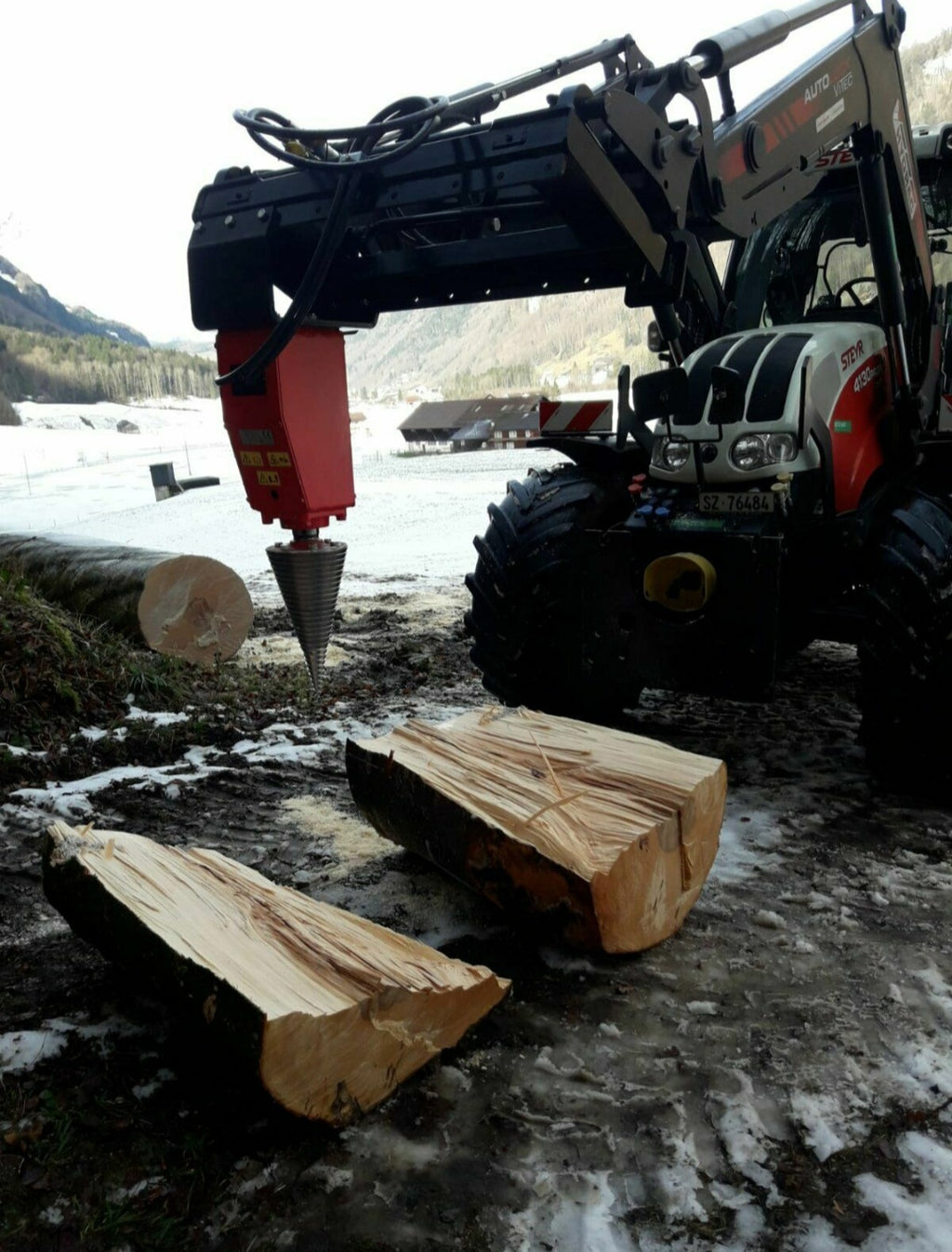 Splitter LM Model 800 ccm (45 kW) cone ø200x400 mm with Euro hitch for Tractor or Loader