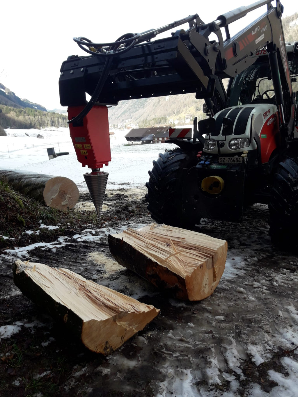 Splitter LM Model 800 ccm (45 kW) cone ø200x400 mm with Euro hitch for Tractor or Loader