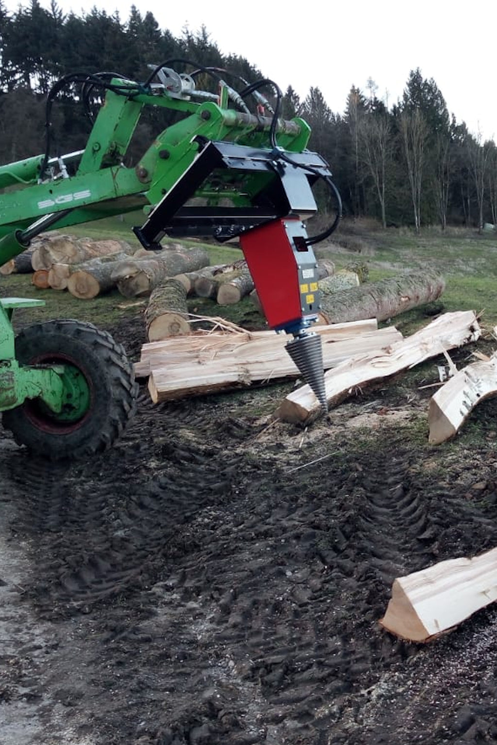Splitter LM Model 800 ccm (45 kW) cone ø200x400 mm with Euro hitch for Tractor or Loader